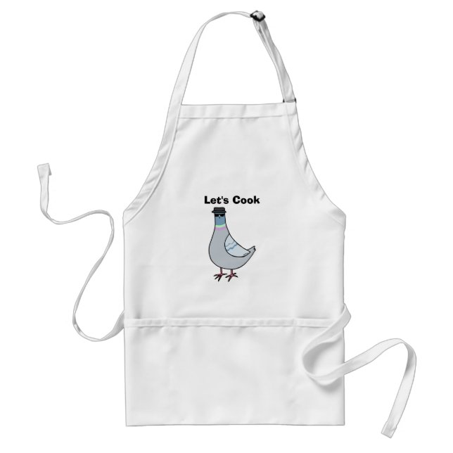 Funny Pigeon Hat Cooking Lover Fathers day Gift Adult Apron (Front)