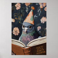 Funny Pigeon Reading How to Spot a Party Pooper