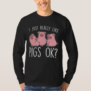 Funny Piglet I Just Really Like Pigs Ok Kids T-Shirt