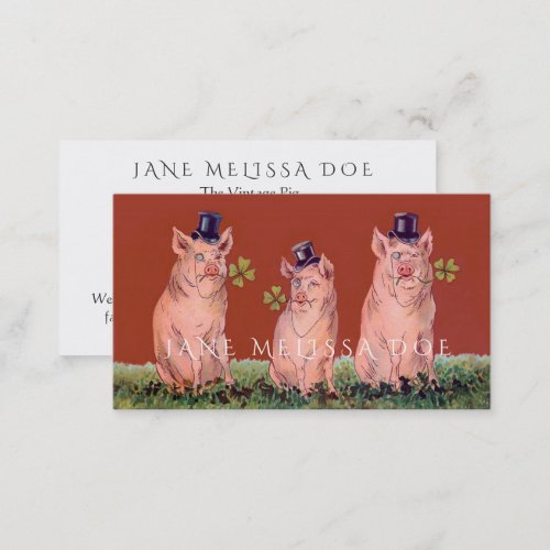 Funny Pigs Two_Sided Business Card