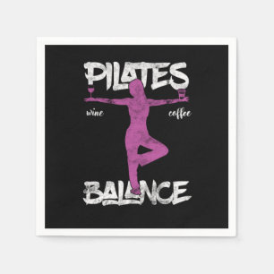 Funny Pilates Balancing Yoga Fitness Wine Drinker  Napkins
