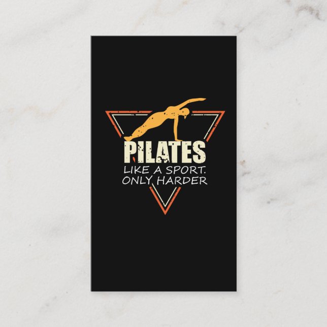 Funny Pilates Like A Sport Only Harder Business Card (Front)