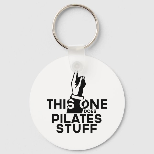 Funny Pilates - Vintage This One Does Pilates Keychain (Front)