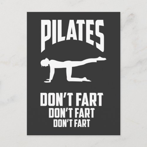 Funny Pilates Workout Fart Gym Exercise Joke Postcard