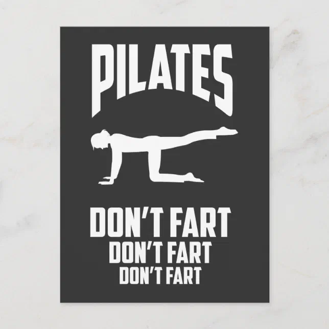 Funny Pilates Workout Fart Gym Exercise Joke Postcard | Zazzle