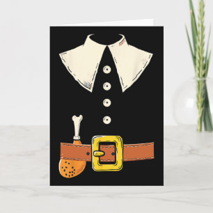 Funny Pilgrim Costume Turkey Leg Thanksgiving Than Card
