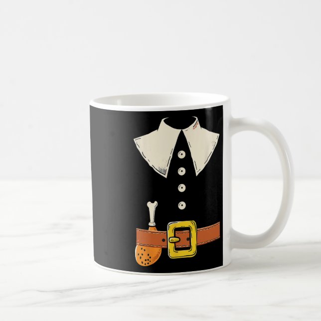 Funny Pilgrim Costume Turkey Leg Thanksgiving Than Coffee Mug (Right)