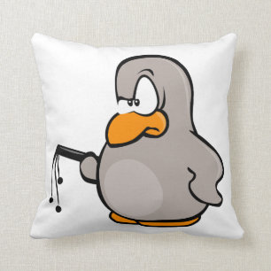 Funny Pillows, Penguin with whip Throw Pillow
