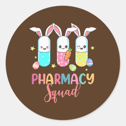 Funny Pills Bunny Pharmacy Squad Pharmacist Life Classic Round Sticker