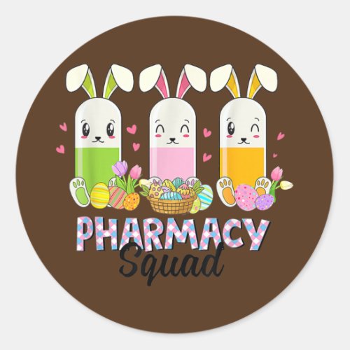 Funny Pills Pharmacy Squad Pharmacist Life Easter Classic Round Sticker