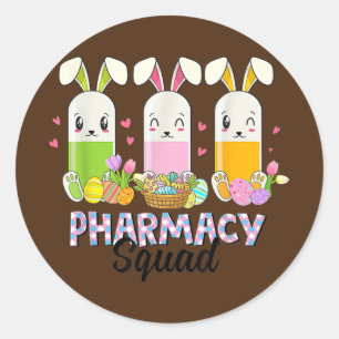 Funny Pills Pharmacy Squad Pharmacist Life Easter Classic Round Sticker