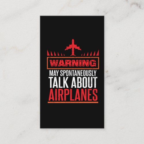 Funny Pilot and Aircraft Gifts Business Card