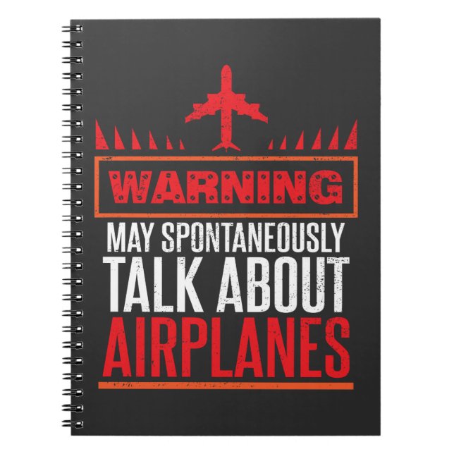 Funny Pilot and Aircraft Gifts Notebook (Front)