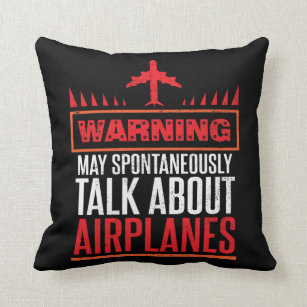 Funny Pilot and Aircraft Gifts Throw Pillow