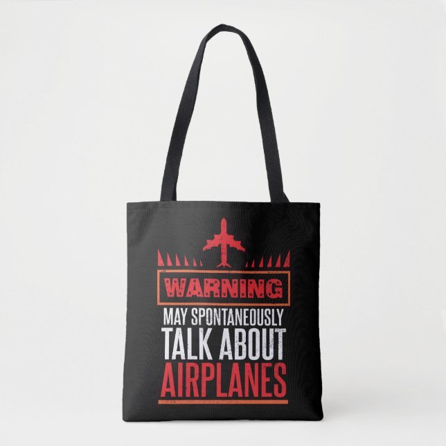 Funny Pilot and Aircraft Gifts Tote Bag (Front)