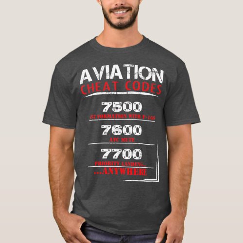 Funny Pilot Aviation cheat code  T_Shirt