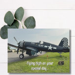 Funny Pilot Birthday Vintage Airplane Photo Card