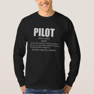 Funny Pilot Definition Aviation Men For Father S T-Shirt