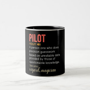 Funny Pilot Definition Two-Tone Coffee Mug