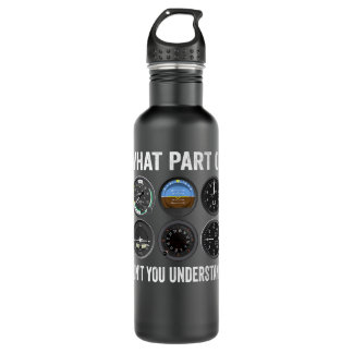 Funny Pilot Design For Men Women Airplane Airline Stainless Steel Water Bottle