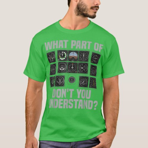 Funny Pilot Design For Men Women Airplane Airline  T_Shirt