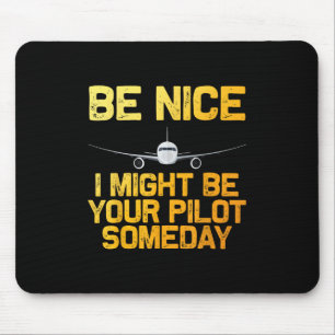 Funny Pilot Design For Men Women Aviation Airplane Mouse Pad