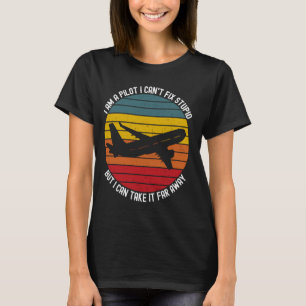 Funny Pilot Design For Men Women Aviation Airplane T-Shirt