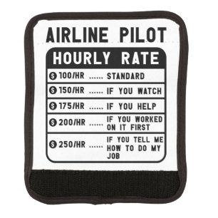Funny Pilot Hourly Rate Aviation Luggage Handle Wrap