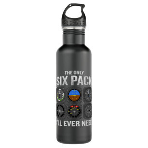 Funny Pilot Quote Cockpit Airplane Flight Intrumen Stainless Steel Water Bottle
