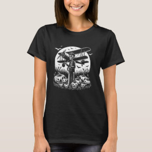 Funny Pilot Skeleton Airplane Aircraft Halloween M T-Shirt