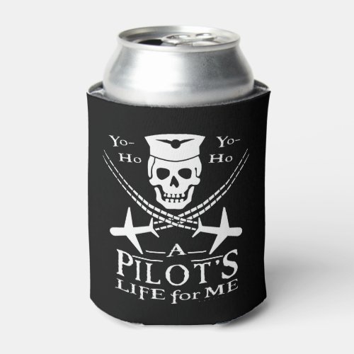 Funny Pilot Skull Airplanes Pirate Humor  Custom Can Cooler