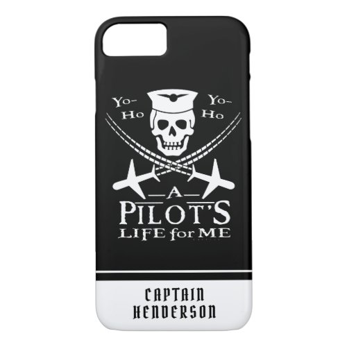Funny Pilot Skull Airplanes Pirate Humor  Custom iPhone 87 Case