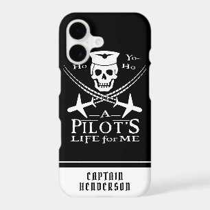 Funny Pilot Skull Airplanes Pirate Humor Custom iPhone 17 Case