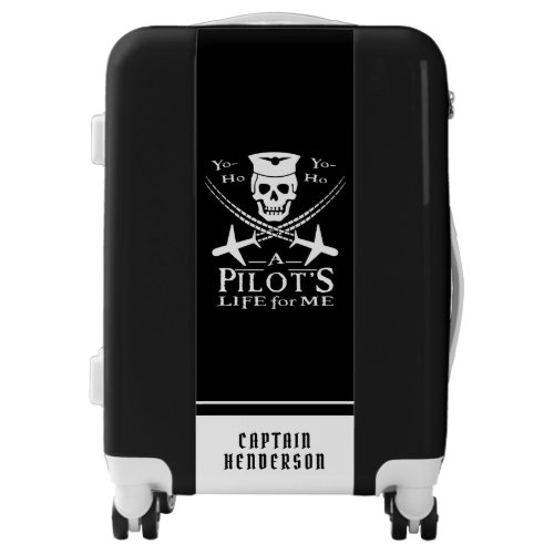 Funny Pilot Skull Airplanes Pirate Humor  Custom Luggage