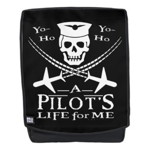Funny Pilot Skull Cross Airplanes Pirate Humor Backpack