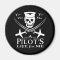 Funny Pilot Skull Cross Airplanes Pirate Humor
