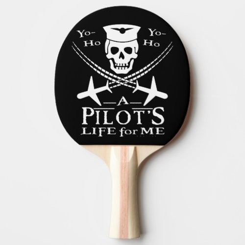 Funny Pilot Skull Cross Airplanes Pirate Humor Ping Pong Paddle