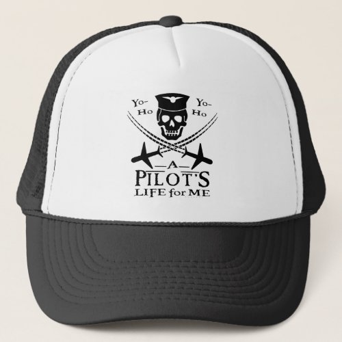 Funny Pilot Skull Cross Airplanes Pirate Humor Trucker Hat