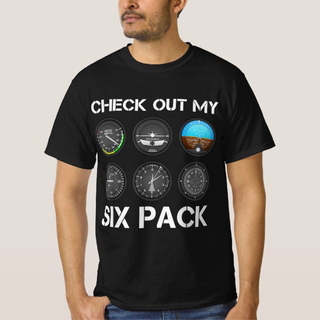 Funny Pilot Top Airplane Six Pack Flight Instrumen (Front)