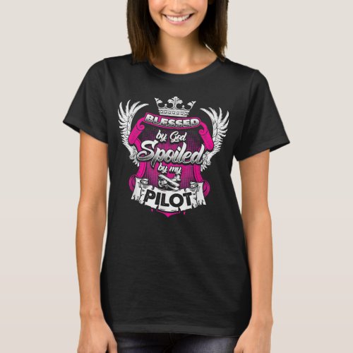 Funny Pilots Wife Helicopter Plane Pilot Wife T_Shirt