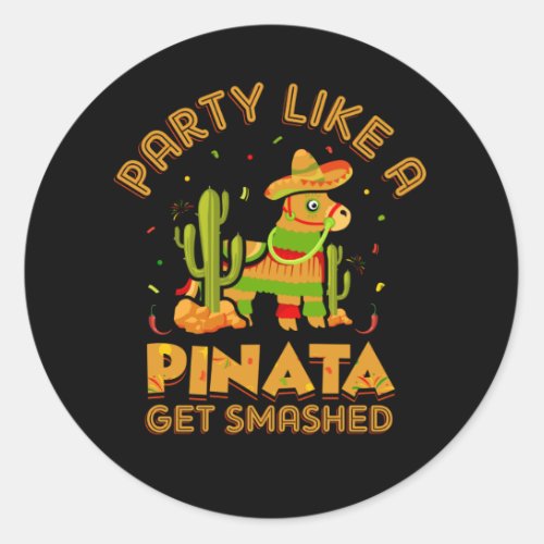 funny Pinata word art Fiesta Classic Round Sticker