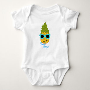 Funny Pineapple Chilling With Summer Sunglasses    Baby Bodysuit