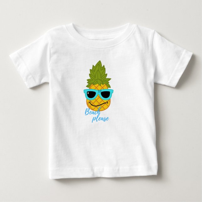 Funny Pineapple Chilling With Summer Sunglasses   Baby T-Shirt (Front)