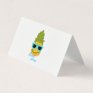 Funny Pineapple Chilling With Summer Sunglasses Business Card