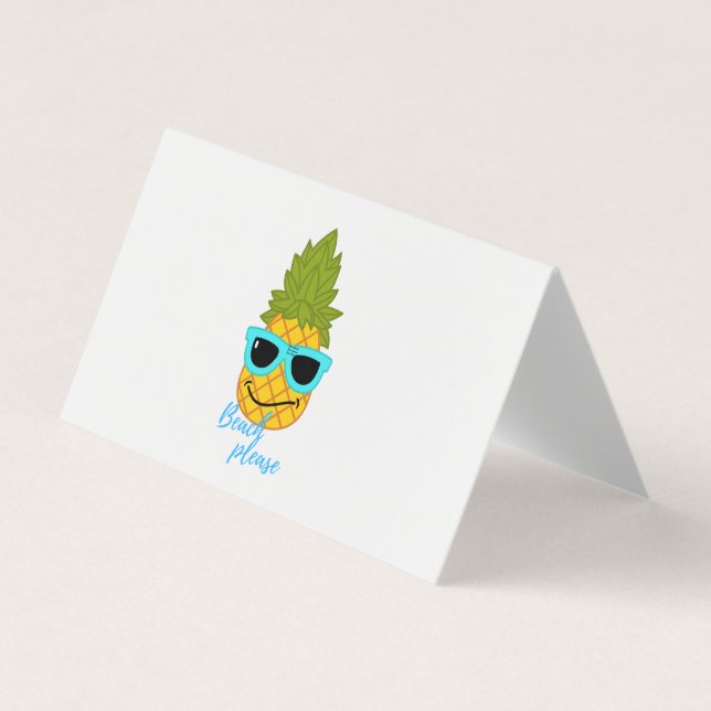 Funny Pineapple Chilling With Summer Sunglasses    Business Card (Front)