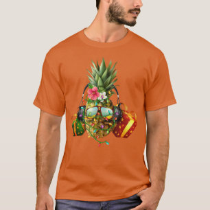Funny Pineapple Christmas Tree Lights Xmas Fruits T-Shirt