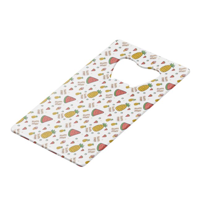 funny pineapple credit card bottle opener (Front Angled)