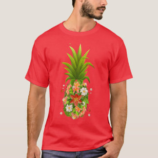 Funny Pineapple Flower Design Hawaiian For Women M T-Shirt