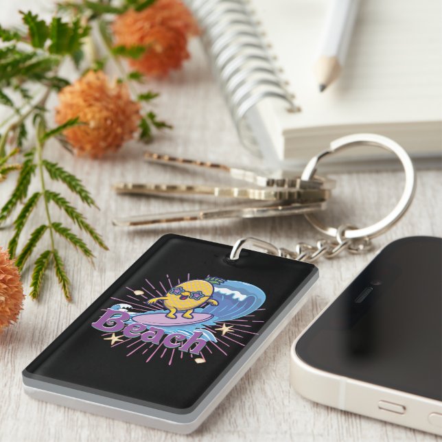 funny pineapple keychain (Front Right)