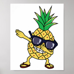 Funny Pineapple Shirt Dabbing Hawaii Aloha Summer Poster